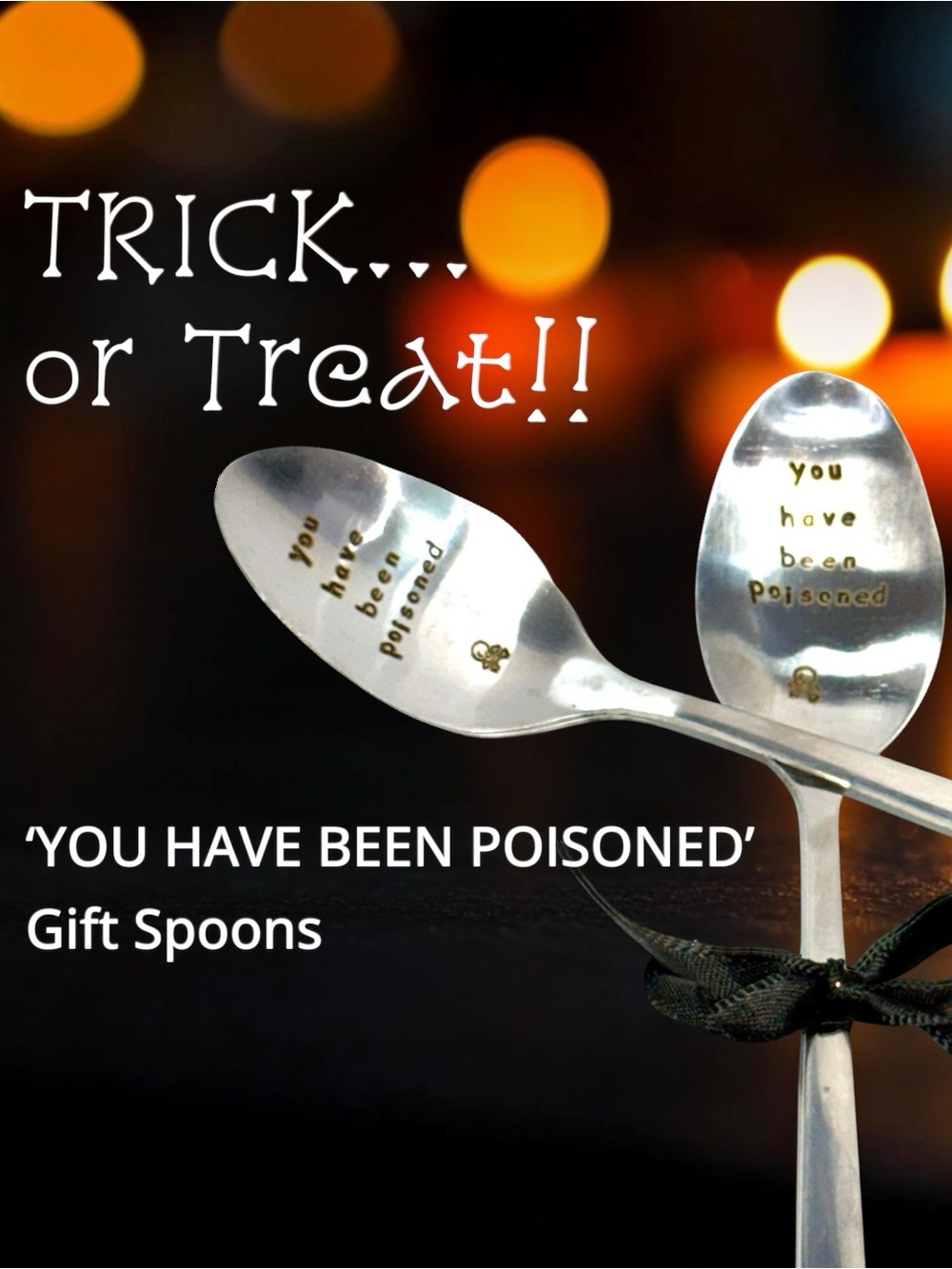 👻🎃 “You Have Been Poisoned” Stamped Spoons | Halloween Gift 👻🎃